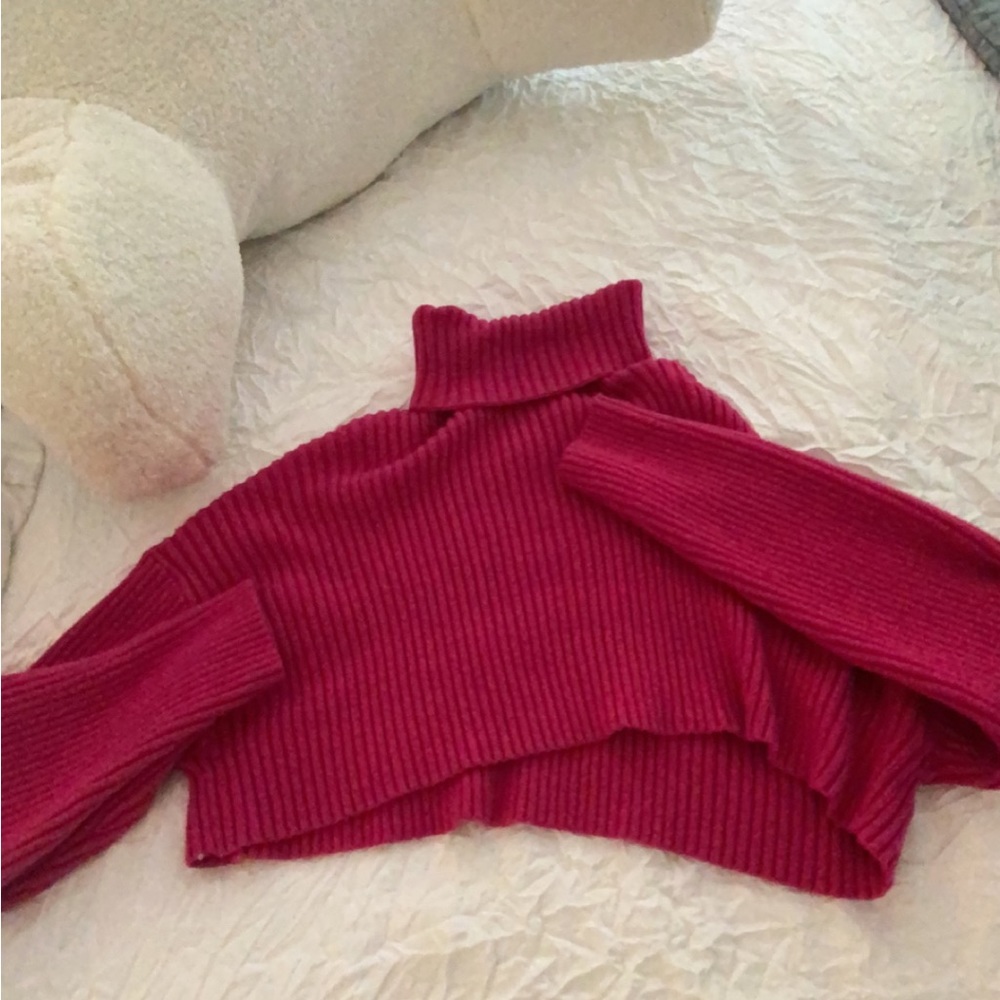 Cute cropped turtleneck sweater